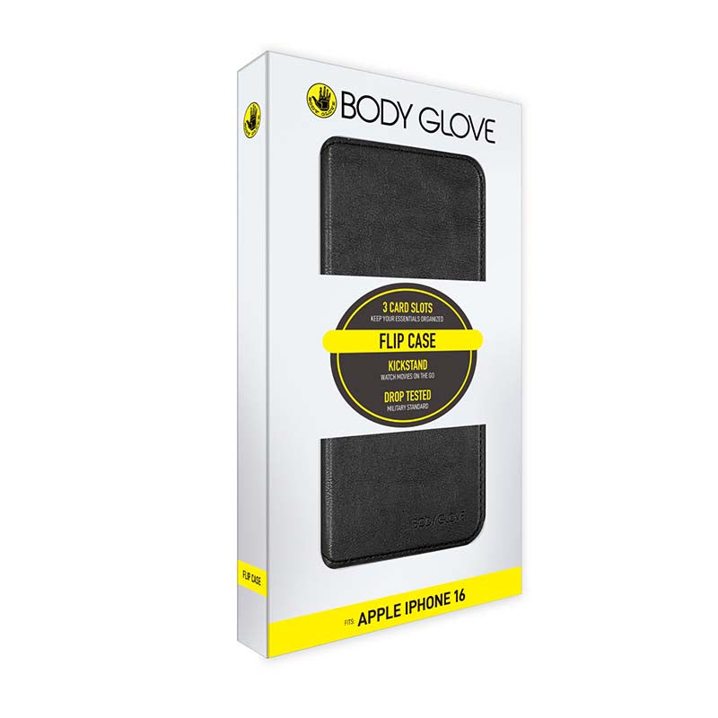 Body Glove Apple iPhone 16 Flip Case - Black - Black