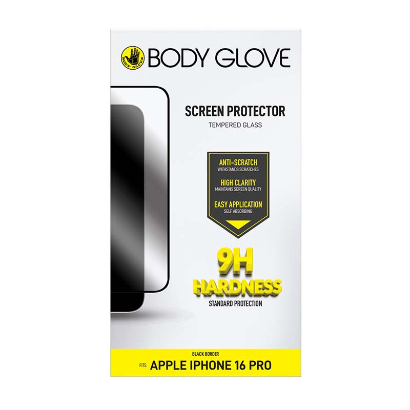 Body Glove Apple iPhone 16 Pro Tempered Glass Screen Protector - Black - Black