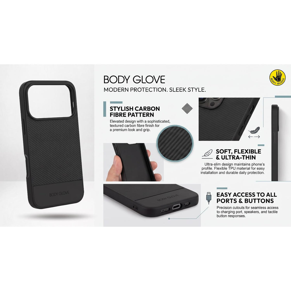 Body Glove Astrx Case For Apple iPhone 18 Pro Max / 17 Pro Max - Black - Black