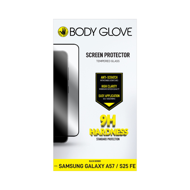 Body Glove Samsung Galaxy A57/S25 FE Tempered Glass Screenguard - Black - Black