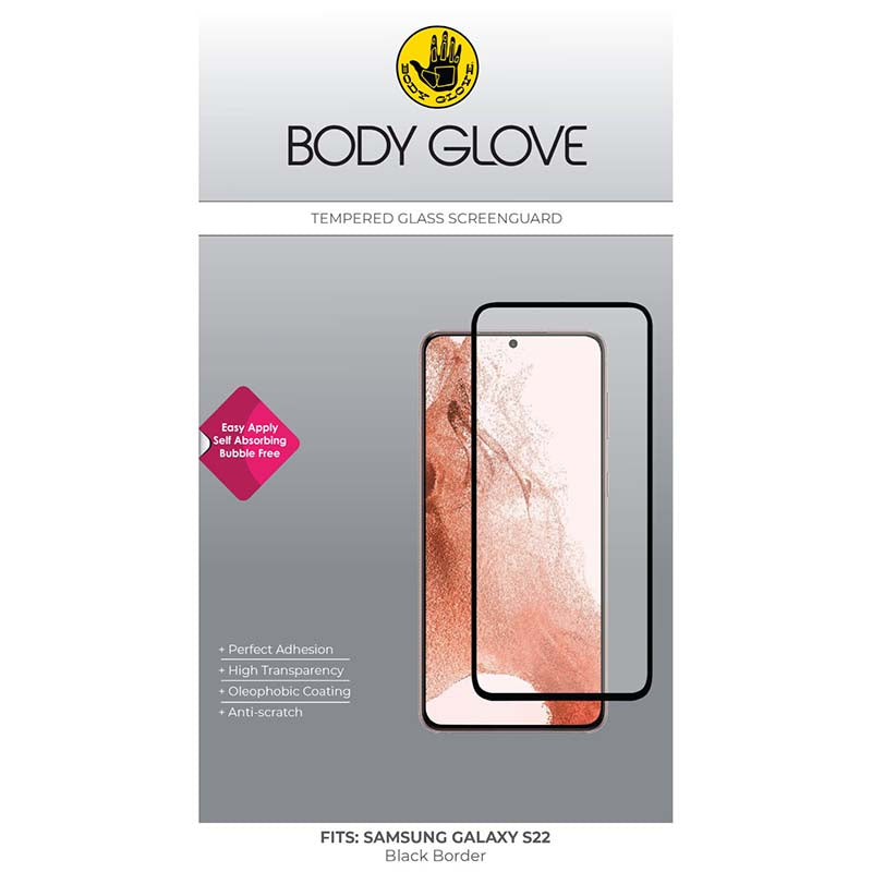 Body Glove Samsung Galaxy S22 5G Tempered Glass Screen Protector - Black - Black