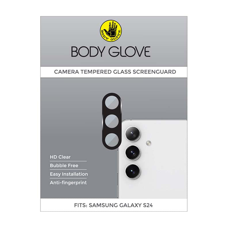 Body Glove Samsung Galaxy S24 Tempered Glass Camera Screen Protector - Black - Black