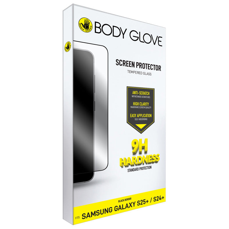 Body Glove Samsung Galaxy S25 Plus Tempered Glass Screenguard - Black - Black