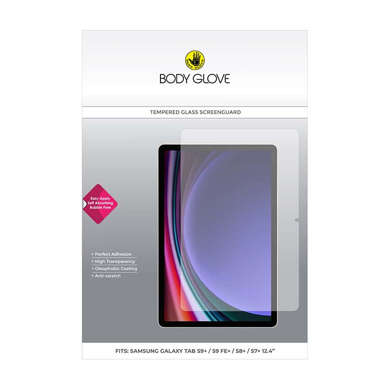 Body Glove Tempered Glass Screen Protector Galaxy Tab S10 Plus / S9 Plus / S9 FE Plus / S8 Plus / S7 Plus - Clear