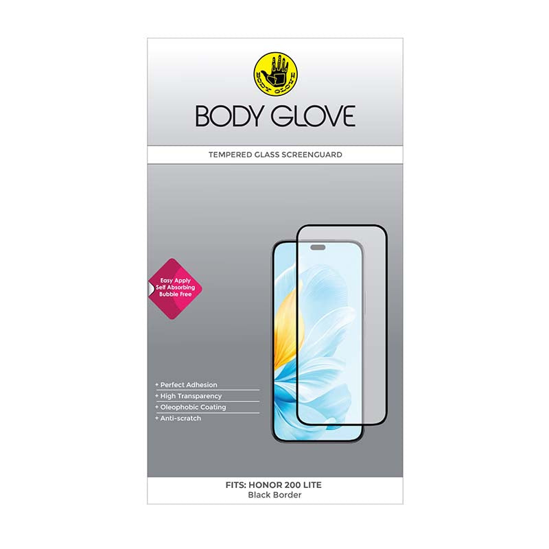 Body Glove Tempered Glass Screen Protector Honor 200 Lite - Black - Black