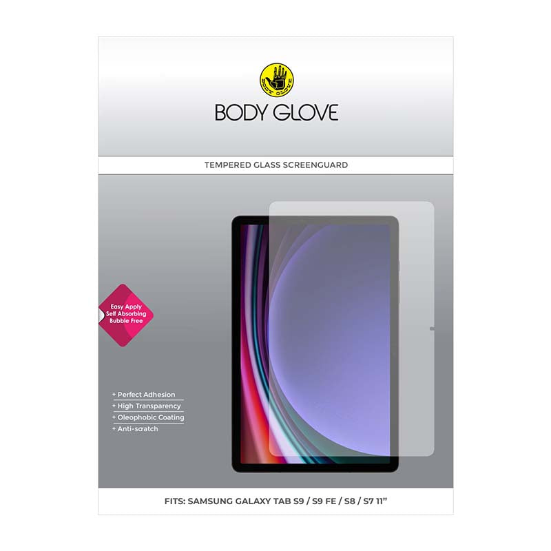 Body Glove Tempered Glass Screen Protector Samsung Galaxy Tab S9 / S9 FE / S8 / S7 - Clear