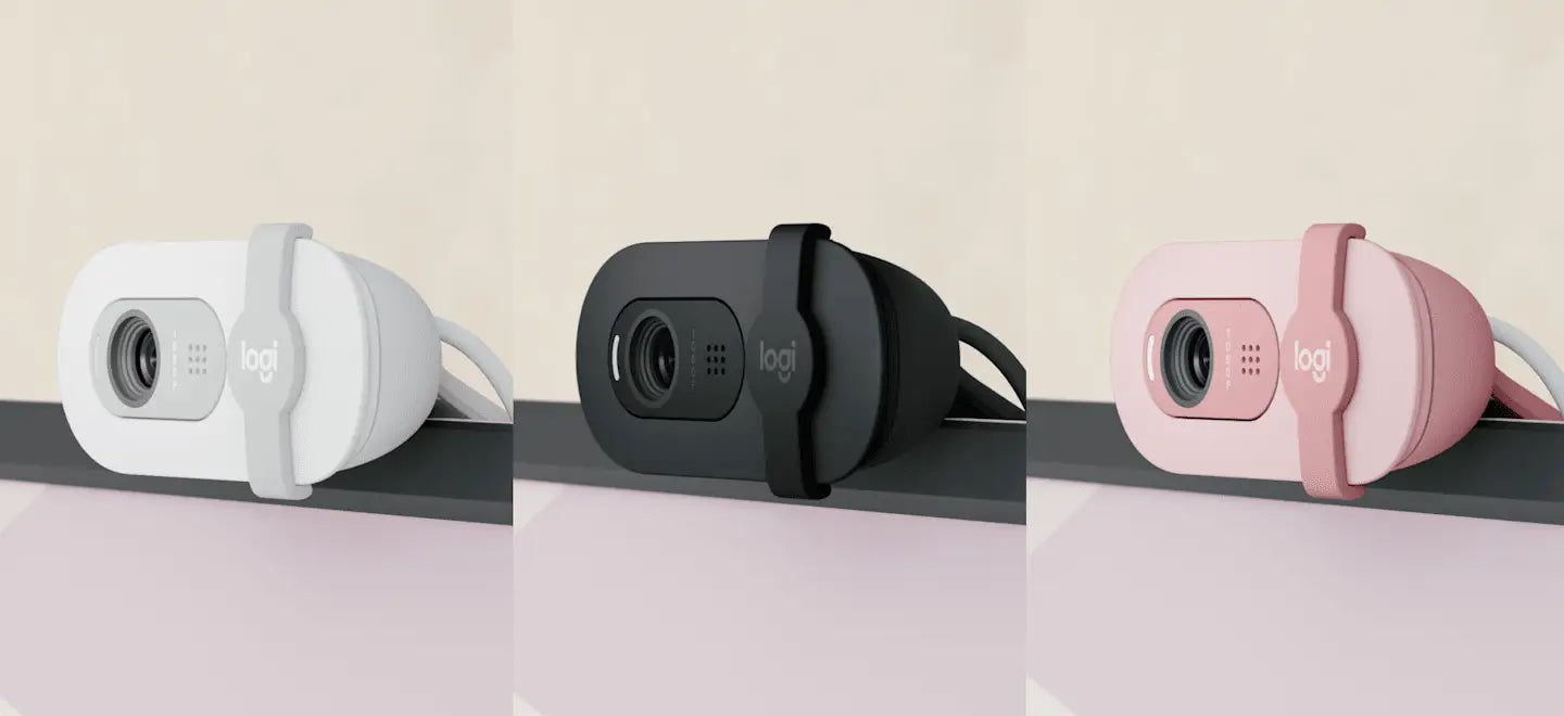 Logitech Brio 100 Full HD Webcam - Graphite Auto-light Balance Integrated Privacy Shutter and Built-in Mic 1080p