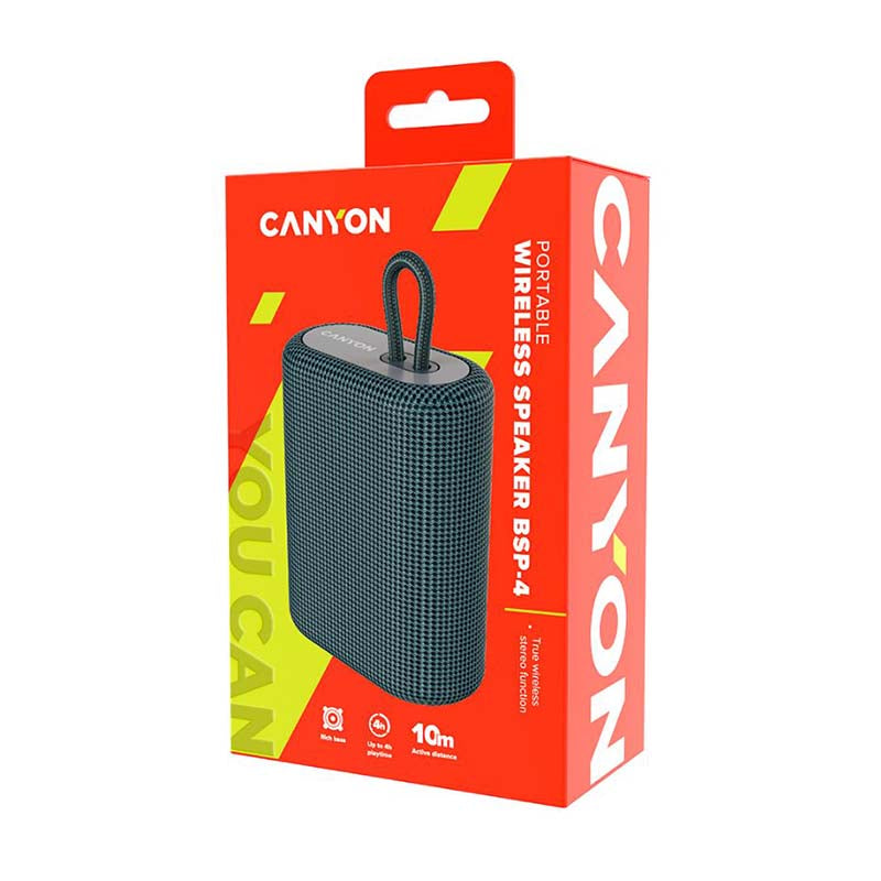 Canyon BSP-4 5W Wireless Bluetooth Speaker - Dark Grey - Grey