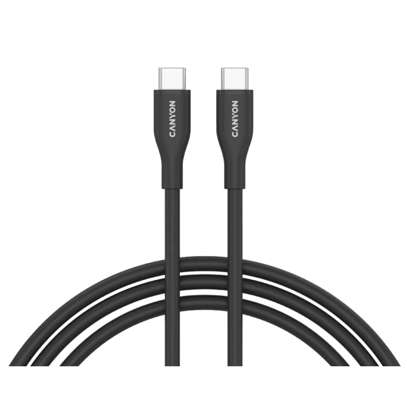 Canyon Cable CC60SC10 Type-C to Type-C 60W 1m Silicon - Black - Black