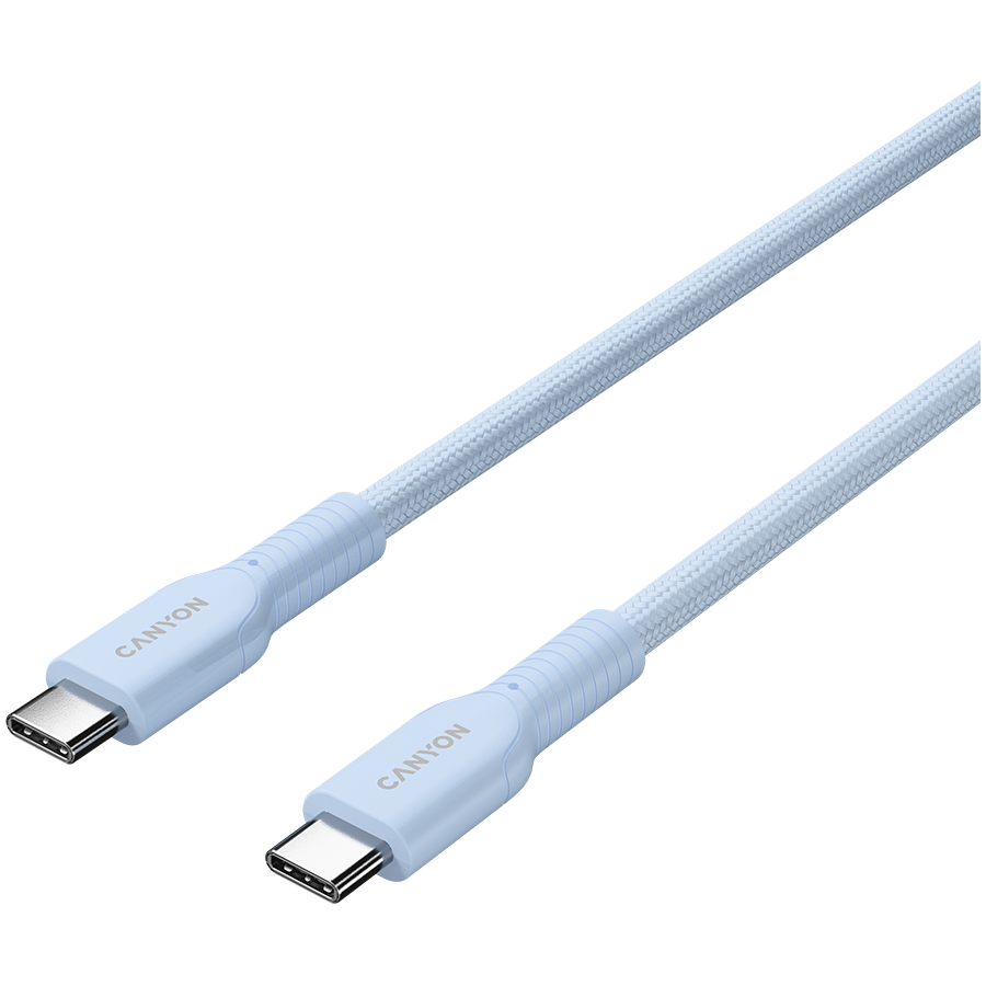 Canyon Cable On Wire 60CL C-C 60W Color Braided 1m - Light Blue - Light Blue - Cables USB