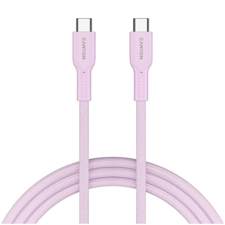 Canyon Cable On Wire 60CL C-C 60W Color Braided 1m - Pink - Pink - Cables USB