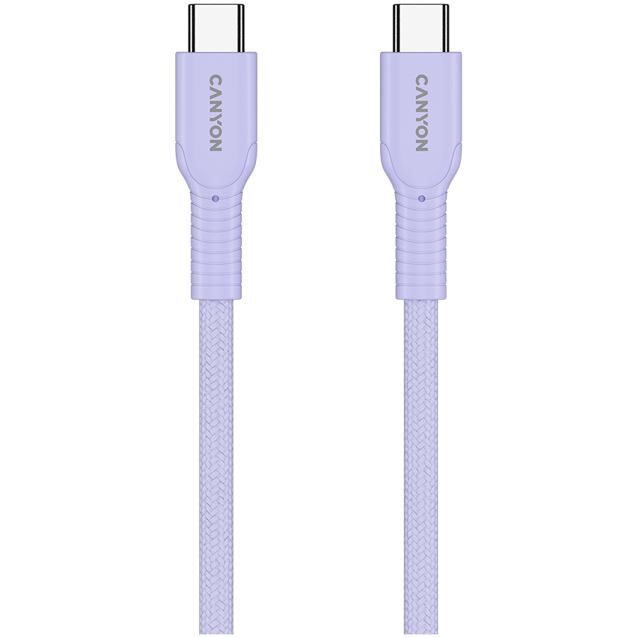 Canyon Cable On Wire 60CL C-C 60W Color Braided 1m - Purple - Purple - Cables USB