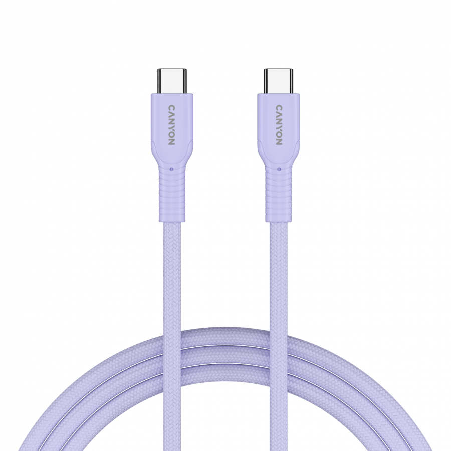 Canyon Cable On Wire 60CL C-C 60W Color Braided 1m - Purple - Purple - Cables USB