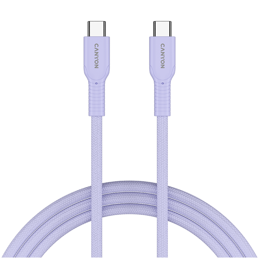 Canyon Cable On Wire 60CL C-C 60W Color Braided 1m - Purple - Purple - Cables USB
