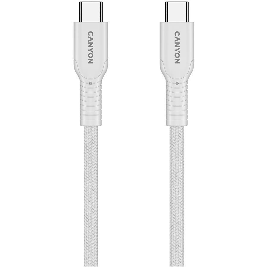 Canyon Cable On Wire 60CL C-C 60W Color Braided 1m - White - White - Cables USB