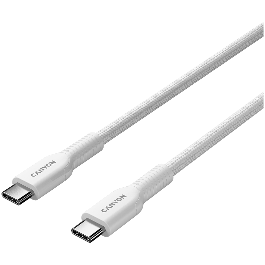 Canyon Cable On Wire 60CL C-C 60W Color Braided 1m - White - White - Cables USB