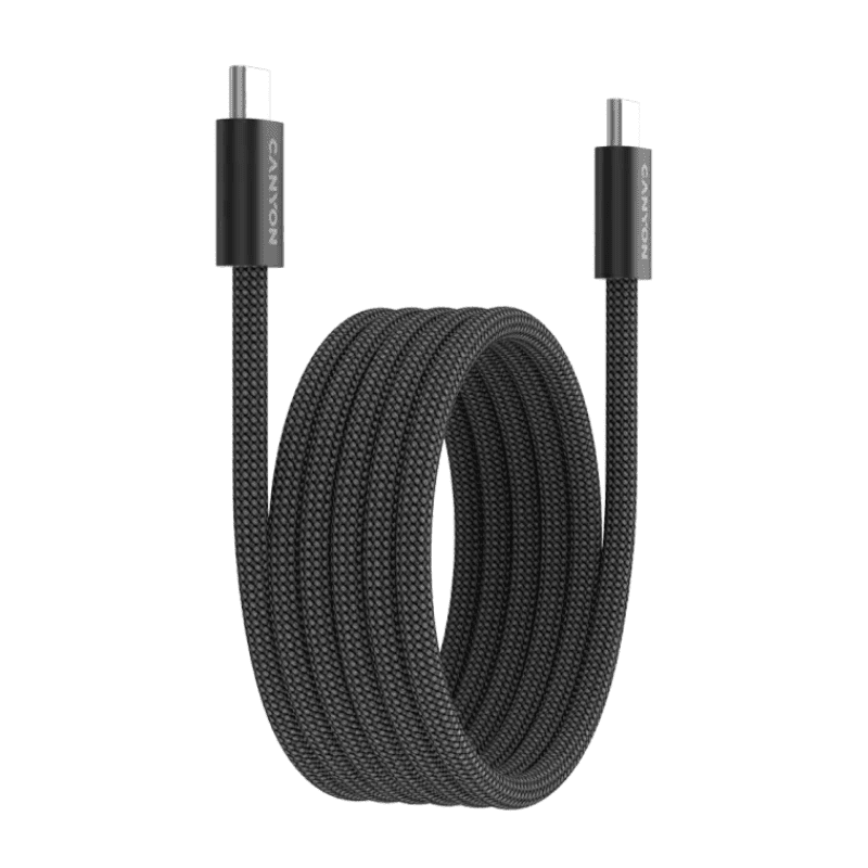 Canyon Cable OnWire 60MG Type-C to Type-C 60W Magnet Braided 1m - Black - Black