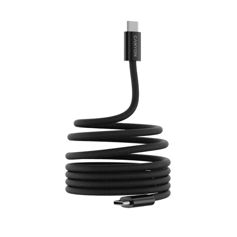 Canyon Cable OnWire 60MG Type-C to Type-C 60W Magnet Braided 1m - Black - Black