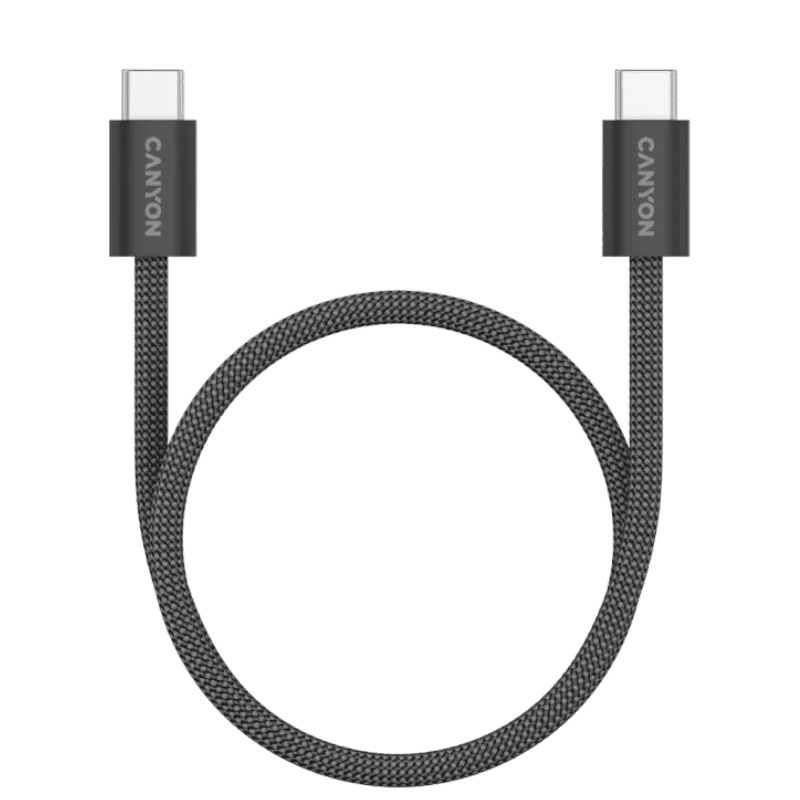 Canyon Cable OnWire 60MG Type-C to Type-C 60W Magnet Braided 1m - Black - Black