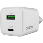 Canyon Charger CU45AC GaN 45W 1xPD 1xQC EU - White - White