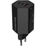 CANYON Charger HEXAGON 65 GaN 65W 2xPD 1xQC EU Black - Black