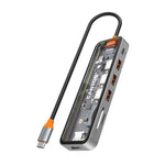 Canyon DS-13 Hub 7-in-1 4k USB C - Transparent / Space Grey - Clear