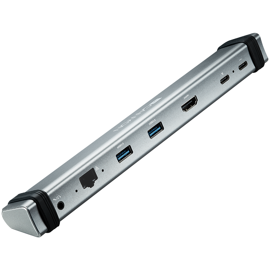 CANYON DS-6 Multiport Docking Station With 7 ports - Space Grey - Silver