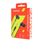 Canyon EPM-01 Wired Earbuds with Mic 1.2m - Black - Black