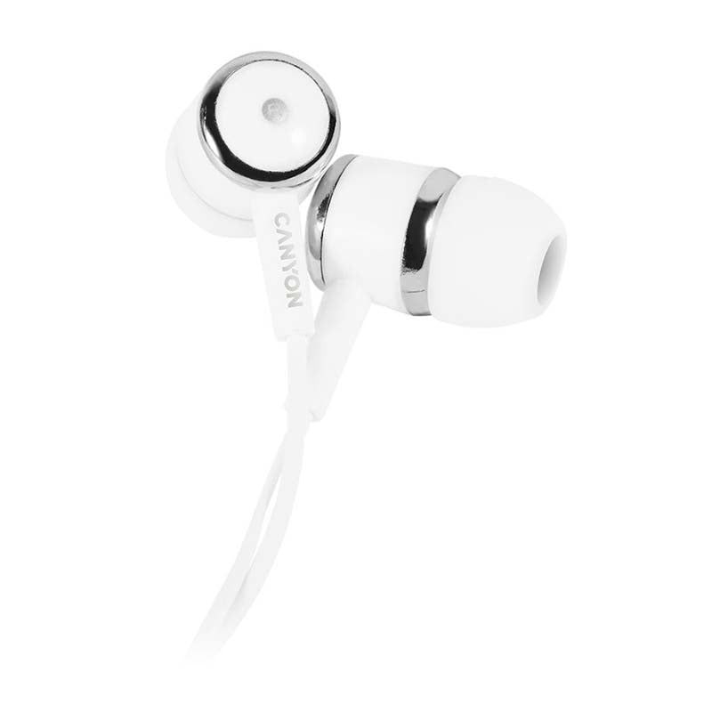 Canyon EPM-01 Wired Earbuds with Mic 1.2m - White - White