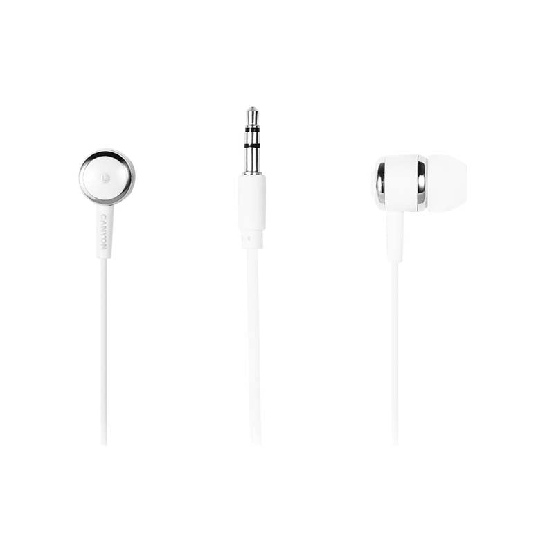 Canyon EPM-01 Wired Earbuds with Mic 1.2m - White - White