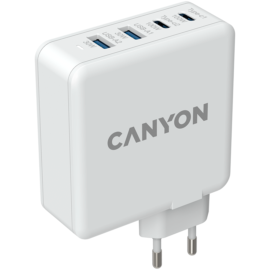 CANYON H-100 Fast Charge GaN Wall Charger - White - White