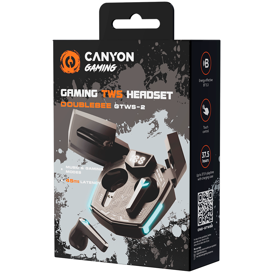 CANYON headset Doublebee GTWS-2 Gaming Black - Black