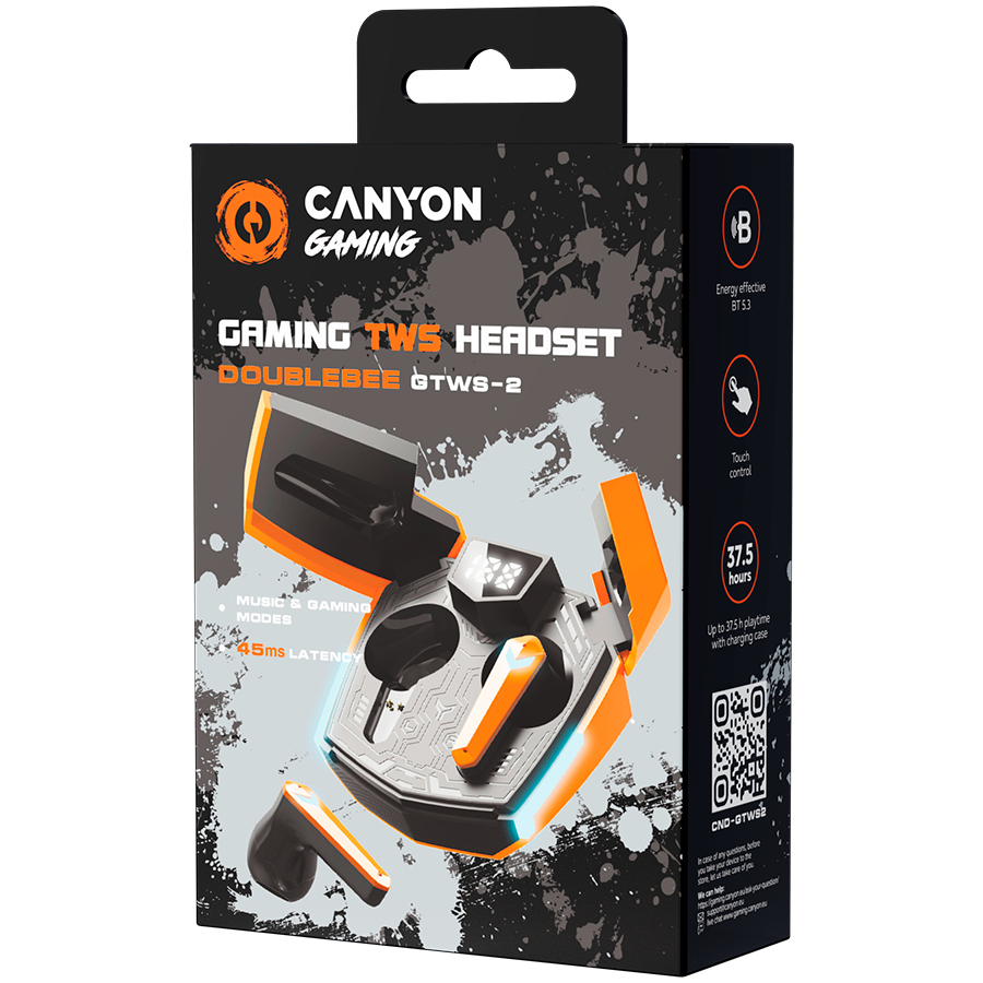 CANYON headset Doublebee GTWS-2 Gaming Orange - Orange
