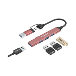 Canyon Hub DS-02 4in1 USB-A/C - Pink - Pink