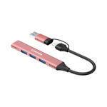 Canyon Hub DS-02 4in1 USB-A/C - Pink - Pink