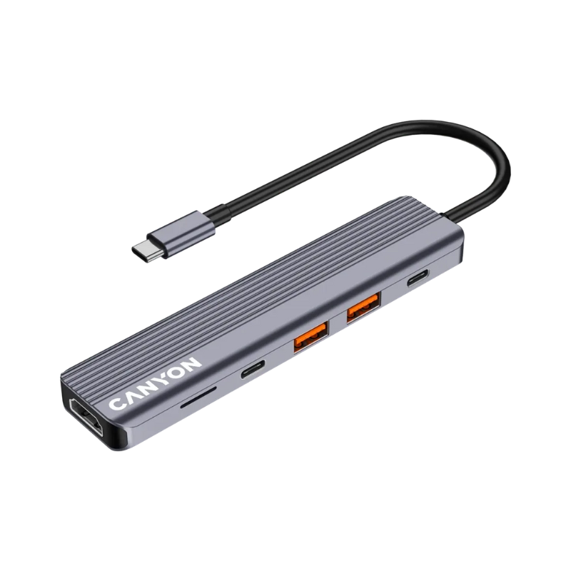 Canyon Hub DS-17 6in1 4k USB-C - Grey - Grey