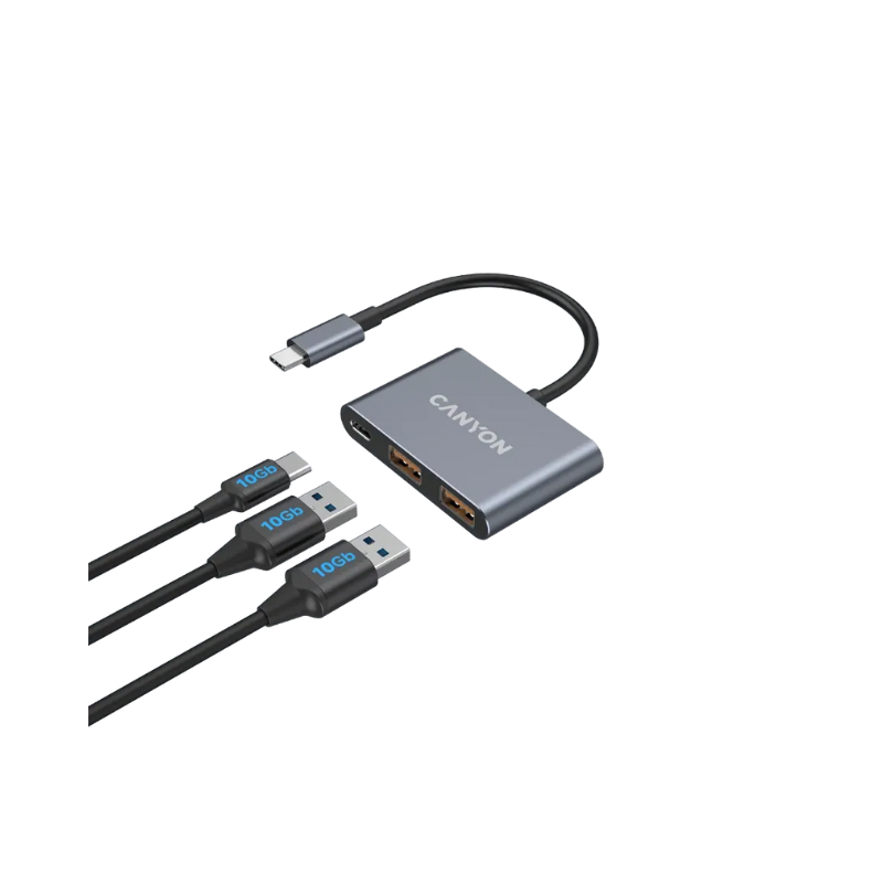 Canyon Hub DS-3 3in1 USB-C - Dark Grey - Grey