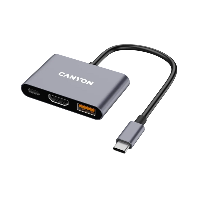 Canyon Hub DS-4 3in1 USB-C - Grey - Grey