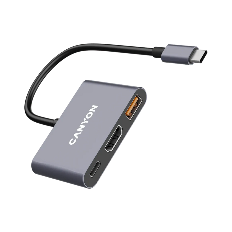 Canyon Hub DS-4 3in1 USB-C - Grey - Grey