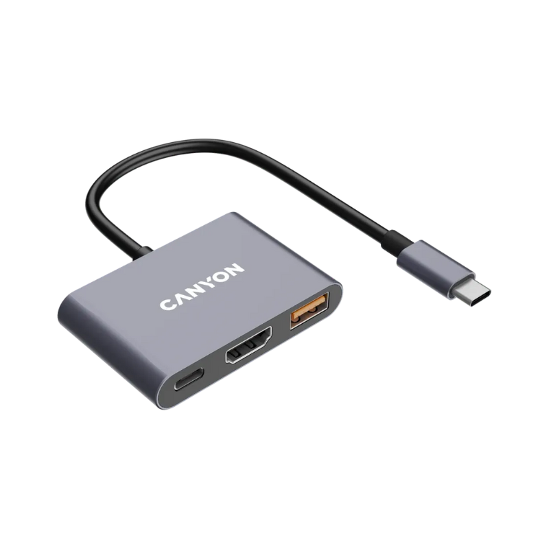 Canyon Hub DS-4 3in1 USB-C - Grey - Grey