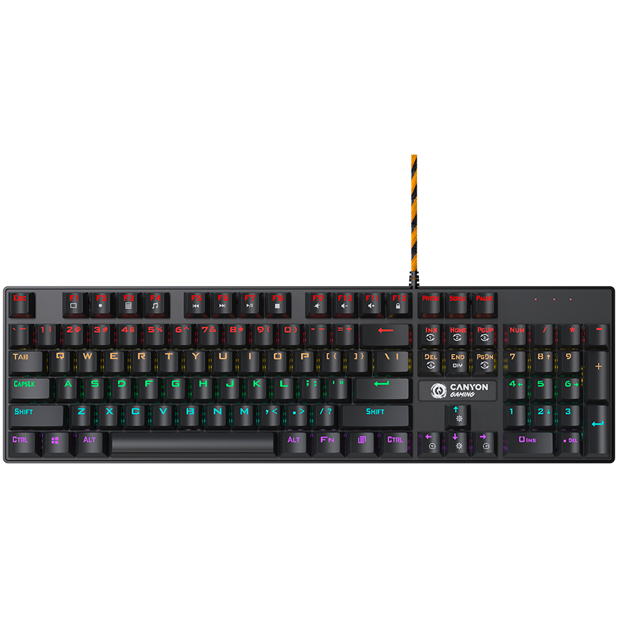 CANYON keyboard Deimos GK-4 Rainbow US Wired - Black - Black - Gaming Keyboard