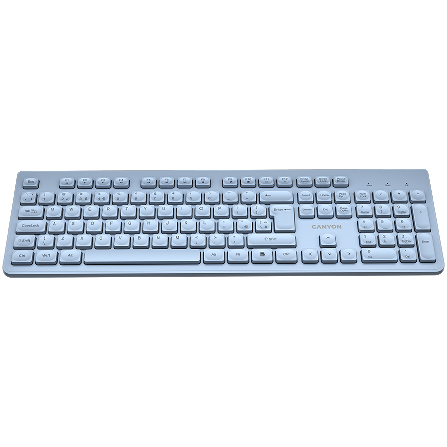CANYON keyboard HKB-W01 UK/US AAA Wireless - Blue - Blue