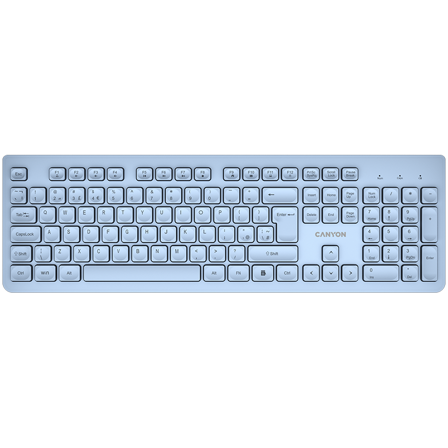 CANYON keyboard HKB-W01 UK/US AAA Wireless - Blue - Blue
