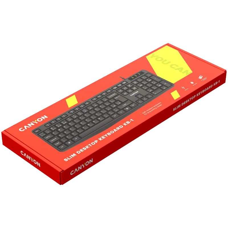 Canyon Keyboard KB-1 EN Wired - Black - Black