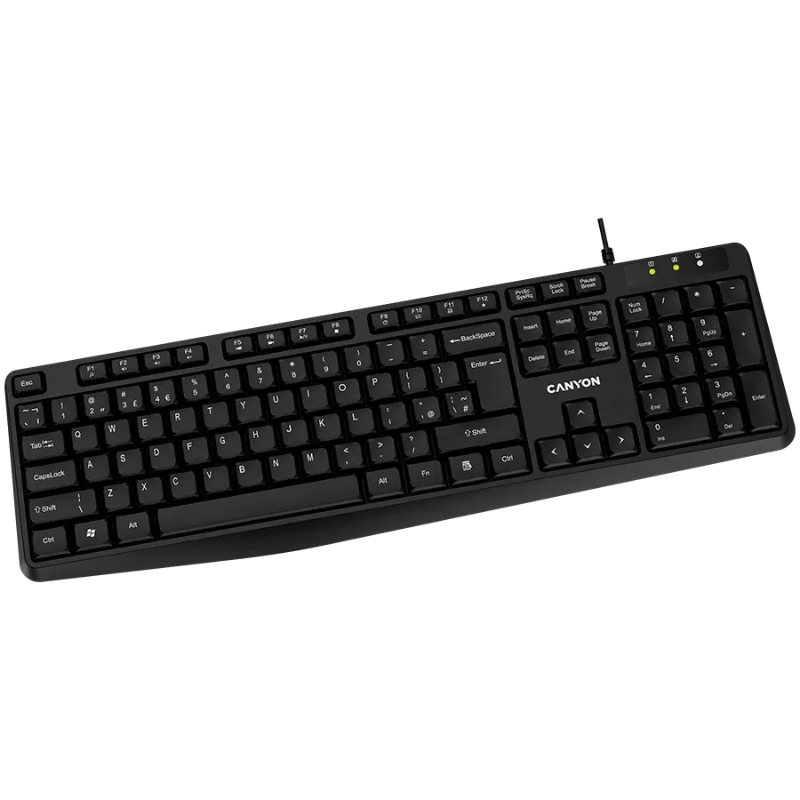 Canyon Keyboard KB-1 EN Wired - Black - Black