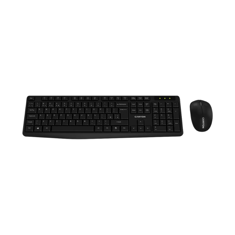 Canyon Keyboard + Mouse Wireless Set SET-W01 - Black - Black