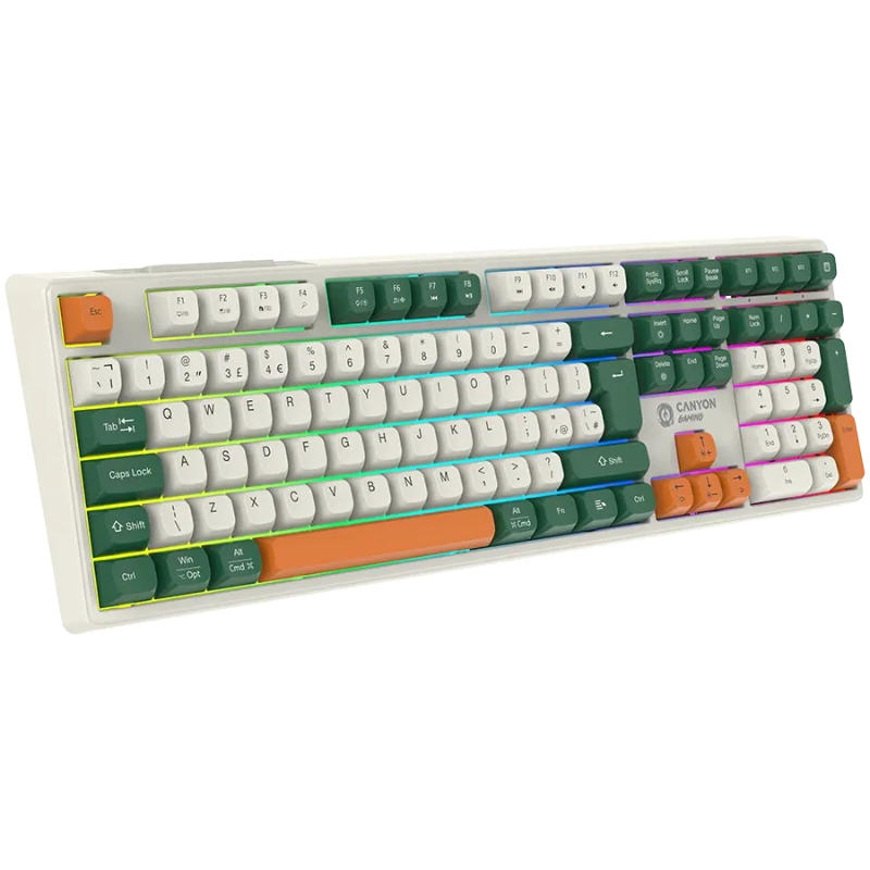 Canyon Keyboard Shadder GKW-11 Mech RGB UK/US Wireless - White - White