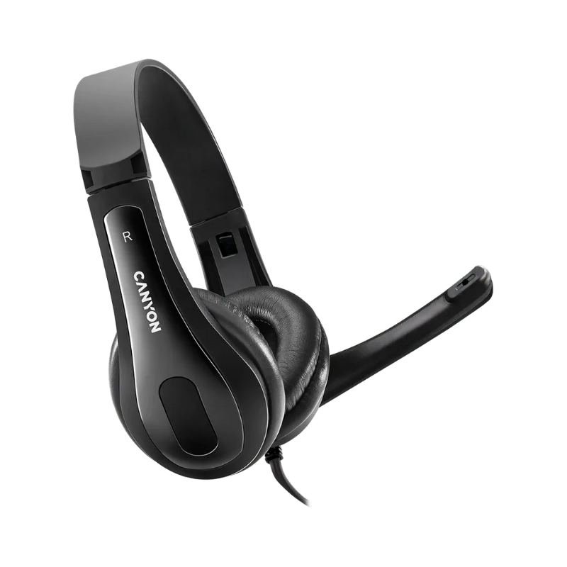 Canyon Lightweight PC Headset With Microphone And USB Connection OnTalk 1 - Black - Black