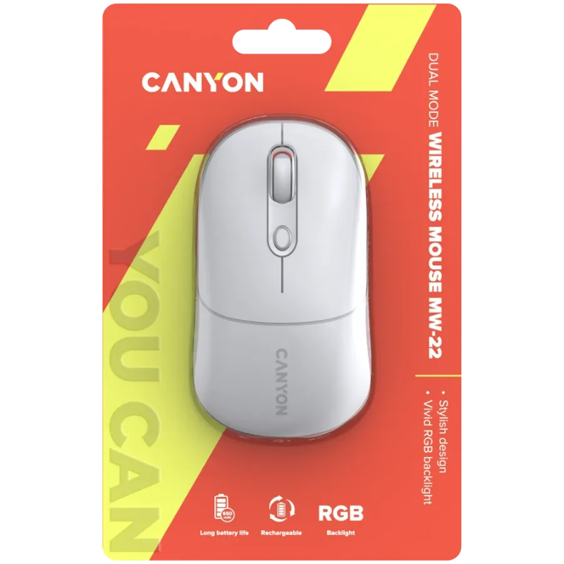 Canyon Mouse MW-22 2in1 Bluetooth Wireless - Snow White - White