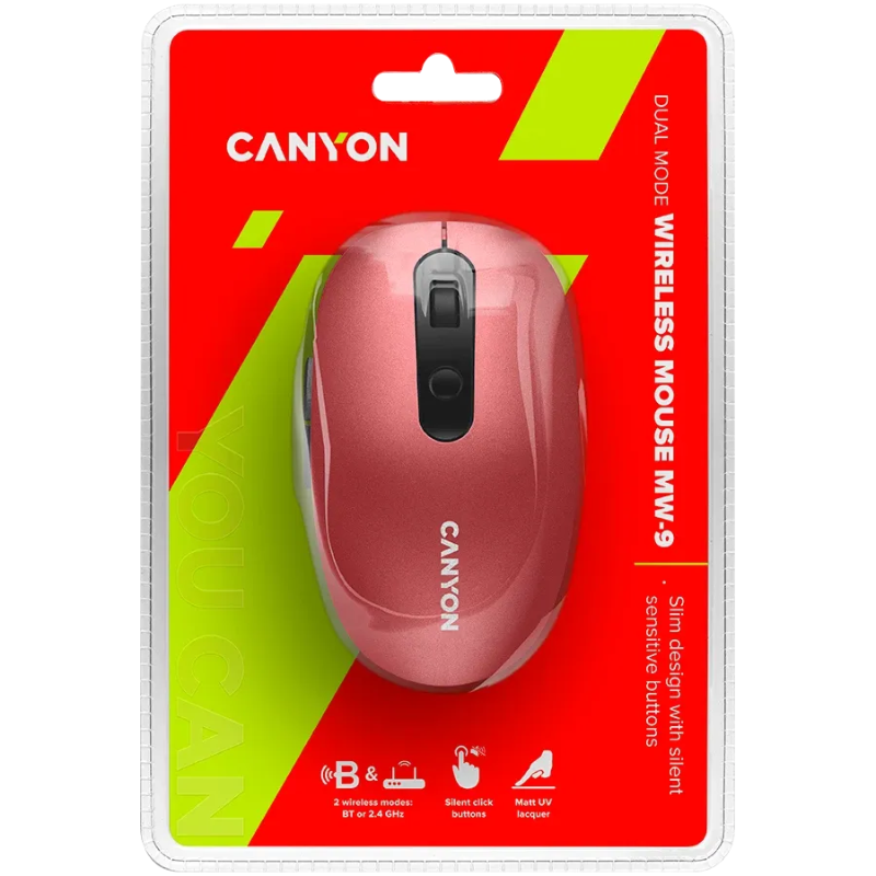 Canyon Mouse MW-9 Dual-mode Wireless - Red - Red